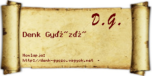 Denk Győző névjegykártya
